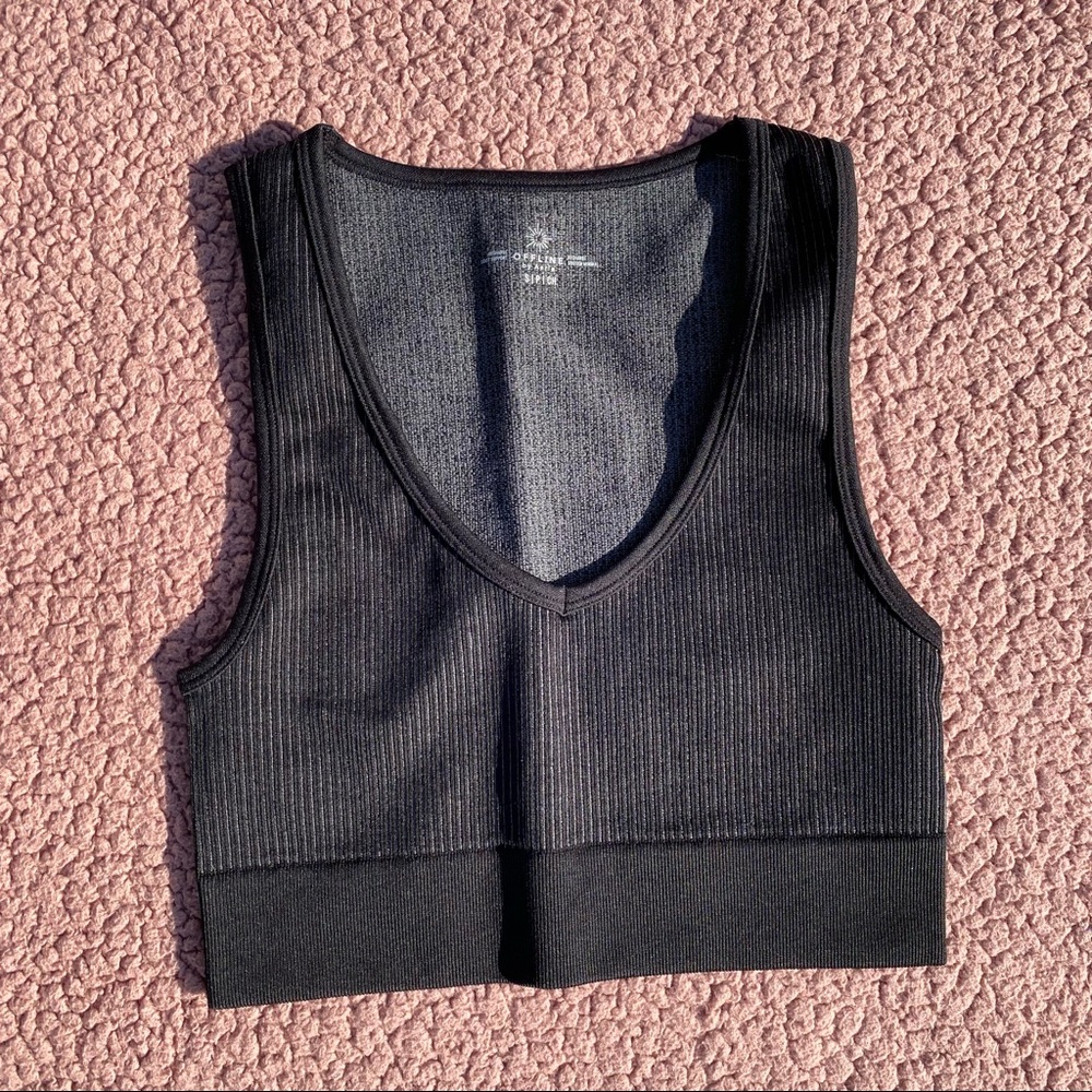 AERIE/OFFLINE Black Tank Crop Top